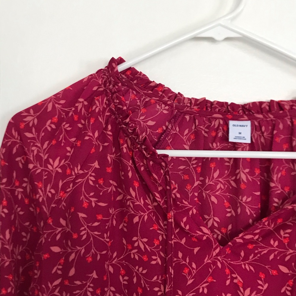 Old Navy Peplum Flower Print Blouse